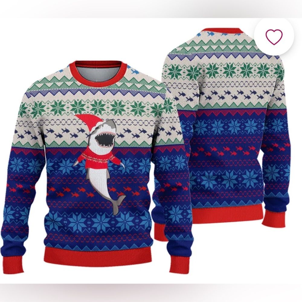 Blizzard Bay Santa Shark Ugly Christmas Sweater